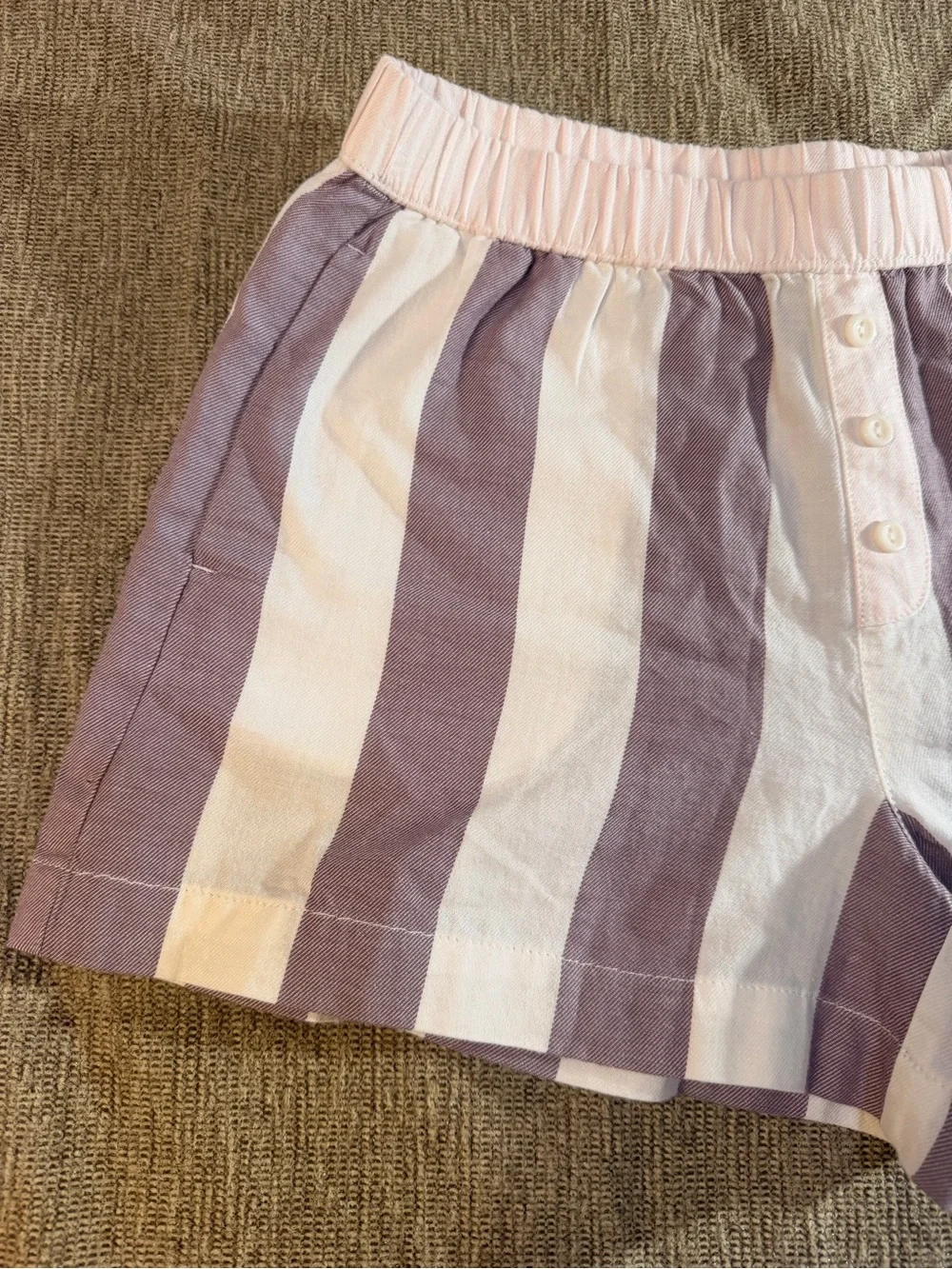 Old Navy Girls Purple and White Striped Casual Shorts